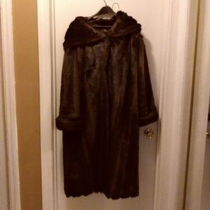 Faux Fur coat with hood
